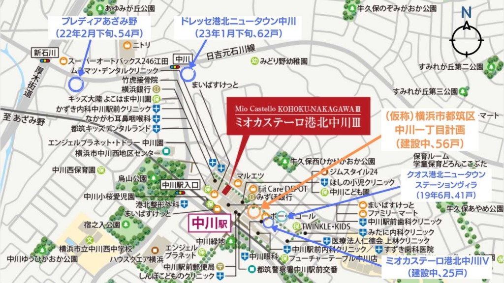 （仮称）横浜市都筑区中川一丁目計画マップ